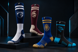 Custom athletic team and school sock design examples