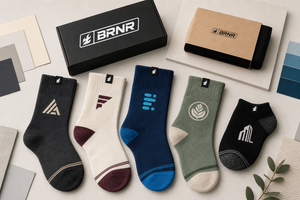Custom corporate and promotional sock design examples